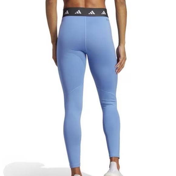ADIDAS Women’s TechFit Training Tights 7/8 Length Blue Fusion/Carbon - Picture 2 of 5